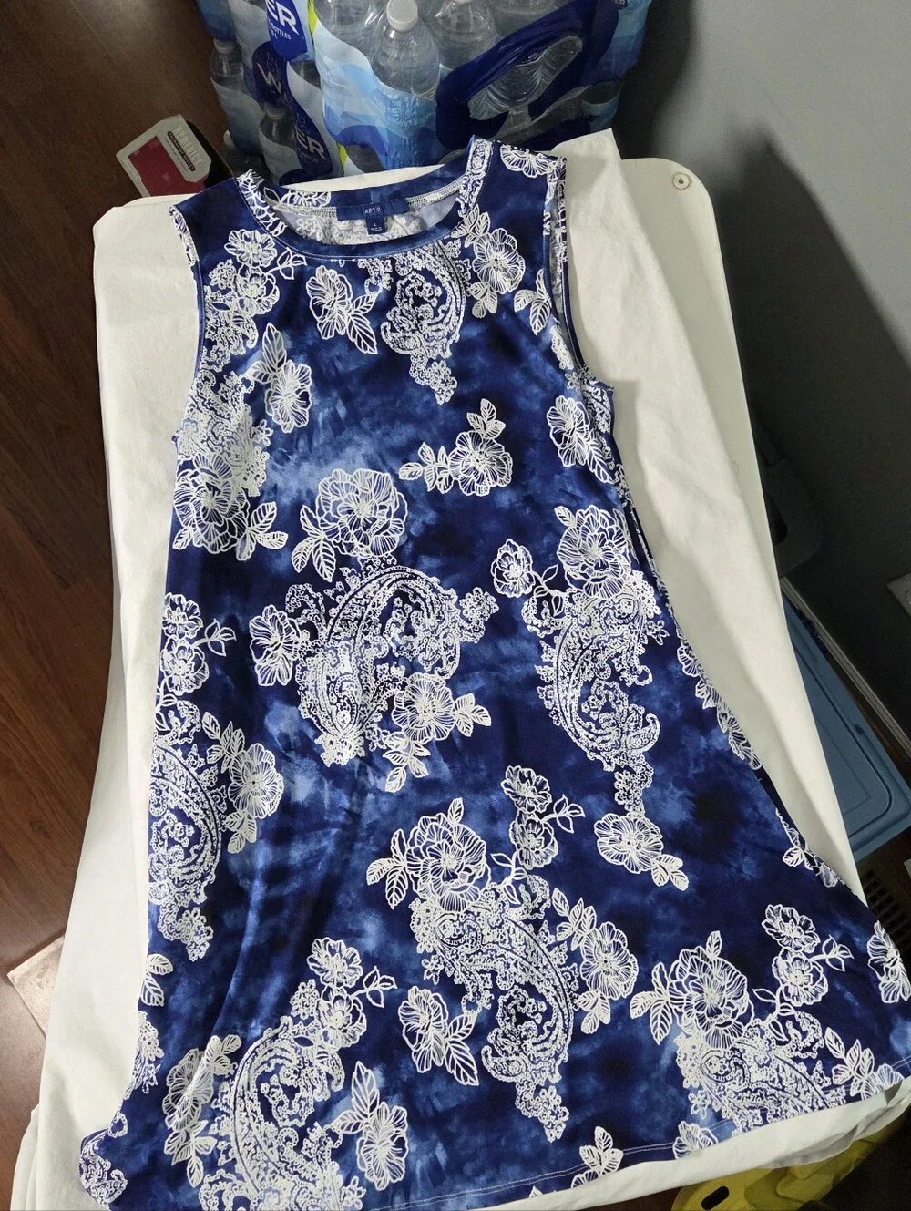 Apt 9 Blue paisley floral sleeveless dress Size Large